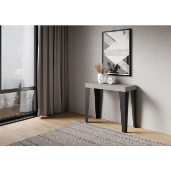 Consolle Flame gambe antracite - Consolle allungabile 90x40/300 cm Flame bianco frassino gambe antracite