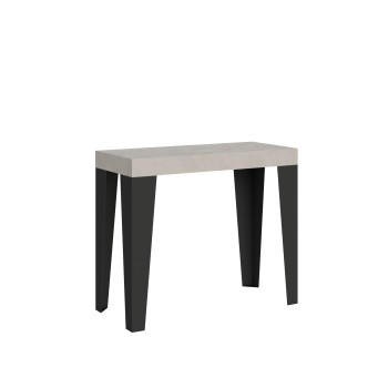 Consolle Flame gambe antracite - Consolle allungabile 90x40/300 cm Flame bianco frassino gambe antracite
