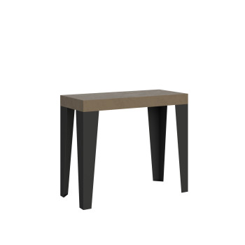 Consolle Flame gambe antracite - Consolle allungabile 90x40/300 cm Flame bianco frassino gambe antracite