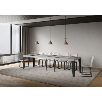 Consolle Flame gambe antracite - Consolle allungabile 90x40/300 cm Flame Premium bianco frassino gambe antracite