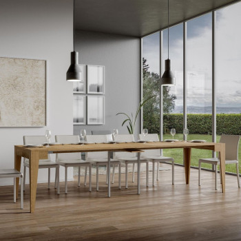 Consolle Isotta - Consolle allungabile 90x42/302 cm Isotta bianco frassino