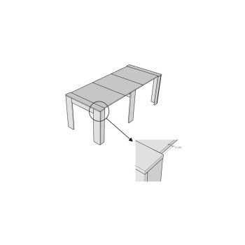 Consolle Kiba - Consolle allungabile 90x25/211 cm Kiba bianco frassino allunghe interne