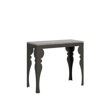 Consolle Paxon Evolution gambe e telaio antracite - Consolle allungabile 90x40/196 cm Paxon Small Evolution bianco frassino telaio e gambe antracite