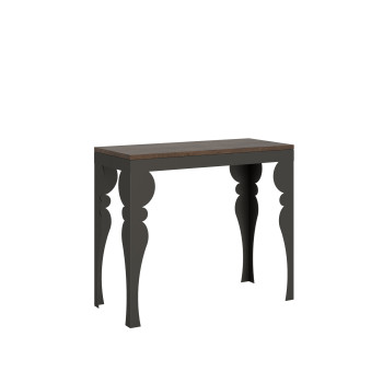 Consolle Paxon Evolution gambe e telaio antracite - Consolle allungabile 90x40/196 cm Paxon Small Evolution bianco frassino telaio e gambe antracite