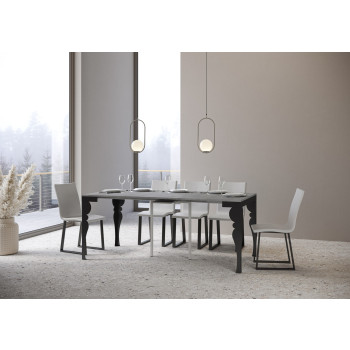 Consolle Paxon Evolution gambe e telaio antracite - Consolle allungabile 90x40/196 cm Paxon Small Evolution bianco frassino telaio e gambe antracite