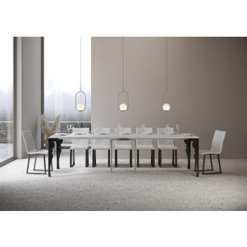 Consolle Paxon Evolution gambe e telaio antracite - Consolle allungabile 90x40/300 cm Paxon Evolution bianco frassino telaio e gambe antracite