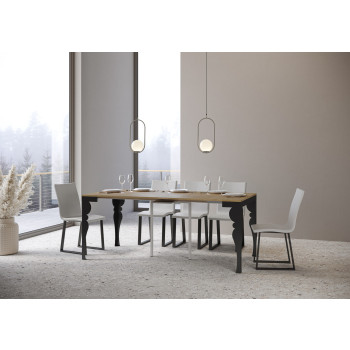 Consolle Paxon Evolution gambe e telaio antracite - Consolle allungabile 90x40/300 cm Paxon Evolution bianco frassino telaio e gambe antracite