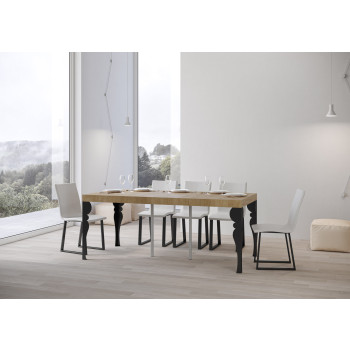 Consolle Paxon Premium gambe antracite - Consolle allungabile 90x40/300 cm Paxon Premium bianco frassino gambe antracite