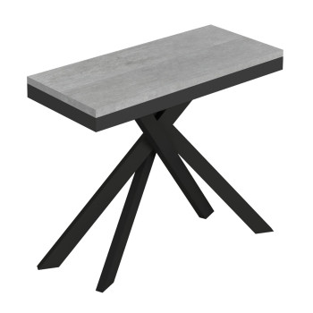 Consolle Saki Evolution gambe e telaio antracite - Consolle allungabile 90x40/196 cm Saki Small Evolution bianco frassino gambe antracite