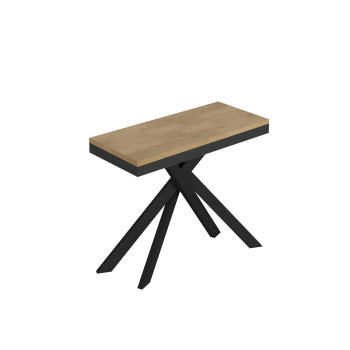 Consolle Saki Evolution gambe e telaio antracite - Consolle allungabile 90x40/196 cm Saki Small Evolution bianco frassino gambe antracite