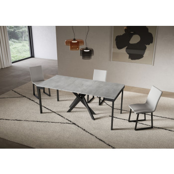 Consolle Saki Evolution gambe e telaio antracite - Consolle allungabile 90x40/300 cm Saki Evolution bianco frassino gambe antracite