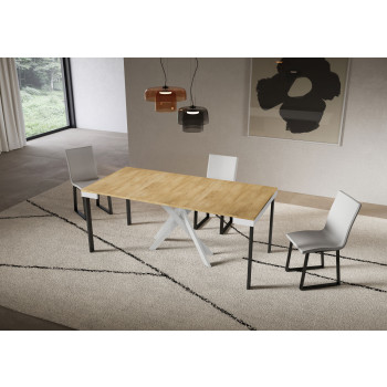 Consolle Saki Evolution gambe e telaio Bianche - Consolle allungabile 90x40/196 cm Saki Small Evolution bianco frassino gambe bianche