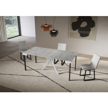 Consolle Saki Evolution gambe e telaio Bianche - Consolle allungabile 90x40/300 cm Saki Evolution bianco frassino gambe bianche