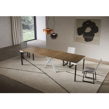 Consolle Saki Evolution gambe e telaio Bianche - Consolle allungabile 90x40/300 cm Saki Evolution bianco frassino gambe bianche