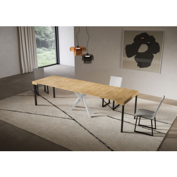 Consolle Saki gambe Bianche - Consolle allungabile 90x40/300 cm Saki cashmere gambe bianche