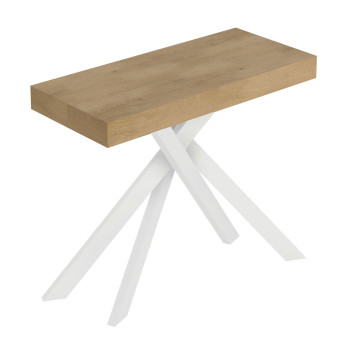 Consolle Saki gambe Bianche - Consolle allungabile 90x40/300 cm Saki cashmere gambe bianche