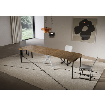 Consolle Saki gambe Bianche - Consolle allungabile 90x40/300 cm Saki cashmere gambe bianche