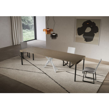 Consolle Saki gambe Bianche - Consolle allungabile 90x40/300 cm Saki cashmere gambe bianche