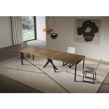 Consolle Saki Premium gambe antracite - Consolle allungabile 90x40/300 cm Saki Premium cashmere gambe antracite