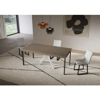 Consolle Saki Premium gambe Bianche - Consolle allungabile 90x40/300 cm Saki Premium cashmere gambe bianche