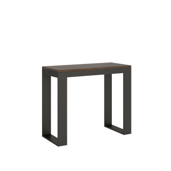 Consolle Tecno Evolution gambe e telaio antracite - Consolle allungabile 90x40/300 cm Tecno Evolution bianco frassino telaio e gambe antracite