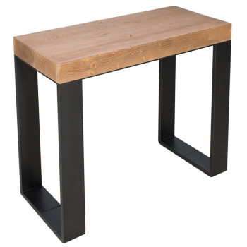 Consolle Tecno gambe antracite - Consolle allungabile 90x40/190 cm Tecno Small abete tinto gambe antracite