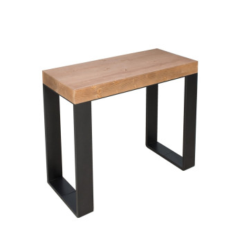 Consolle Tecno gambe antracite - Consolle allungabile 90x40/190 cm Tecno Small abete tinto gambe antracite