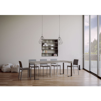 Consolle Tecno gambe antracite - Consolle allungabile 90x40/196 cm Tecno Small bianco frassino gambe antracite