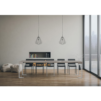 Consolle Tecno gambe Bianche - Consolle allungabile 90x40/300 cm Tecno bianco frassino gambe bianche