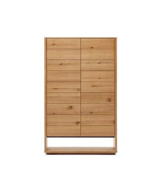 Credenza alta Alguema 2 ante impiallacciato rovere finitura naturale 100 x 163,5 cm