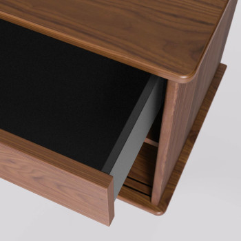 Credenza Carolin 2 ante e 1 cassetto impiallacciato noce 180 x 83,8 cm