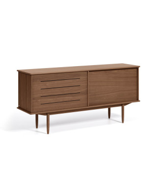 Credenza Carolin 2 ante e 1 cassetto impiallacciato noce 180 x 83,8 cm