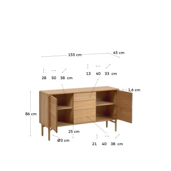 Credenza Lenon 2 ante 3 cassetti legno e impiallacMIX Credit