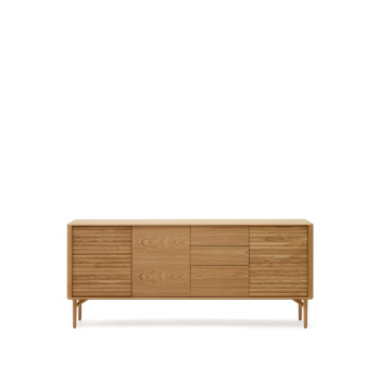 Credenza Lenon 3 ante 3 cassetti legno e impiallacciatura rovere 200x86 cm FSC MIX Credit