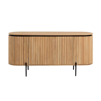Credenza Licia 4 ante in legno massello di mango e metallo verniciato nero 170 x 80 cm