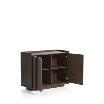 Credenza Onix di impiallacciatura in noce con finitura scura 100 x 80 cm FSC Mix Credit