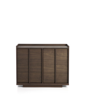 Credenza Onix di impiallacciatura in noce con finitura scura 100 x 80 cm FSC Mix Credit