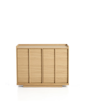 Credenza Onix in impiallacciatura di rovere con finitura tono naturale 100 x 80 cm FSC Mix Credit