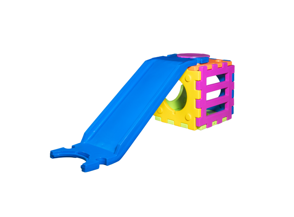 Cubic toy modello b- gioco modulare componibile con 1 scivolo-scala piccolo e 1 cubotto.