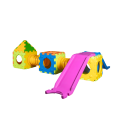 Cubic toy modello e- gioco modulare componibile con 1 scivolo-scala piccolo, 2 cubotti e 1 casetta.