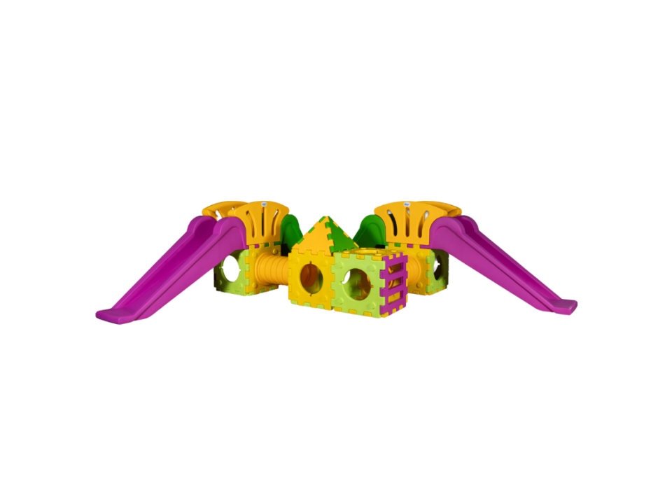 Cubic toy modello g2000 – gioco modulare componibile con 2 scivoli grandi