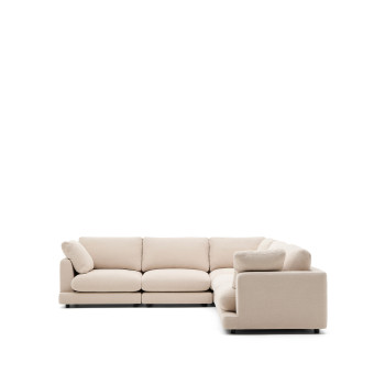 Divano ad angolo Gala 6 posti in ciniglia beige FSC Mix Credit 300 x 300 cm