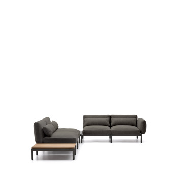 Divano angolare modulare da esterno Sorells 4 posti con rivestimento