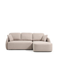 Divano letto Laira 3 posti in ciniglia beige con chaise longue destra 246 cm FSC Mix Credit