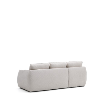 Divano letto Laira 3 posti in ciniglia con chaise longue sinistra écru 246 cm FSC Mix Credit