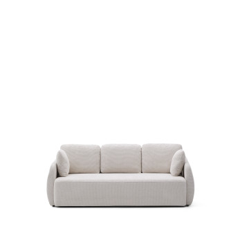Divano letto Laira 3 posti in ciniglia écru 218 cm FSC Mix Credit