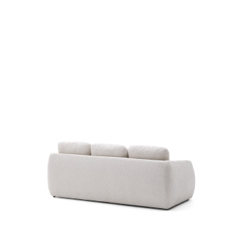 Divano letto Laira 3 posti in ciniglia écru 218 cm FSC Mix Credit
