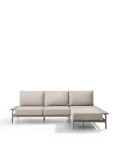 Divano Vathi a 3 posti in alluminio con chaise longue destra tortora 250 x 159 cm