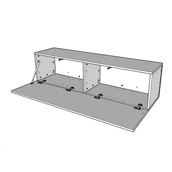 Elementi Isoka - Base Ribalta a terra Isoka L.153,6 H.40 P.39,2 con piedini Quercia Natura