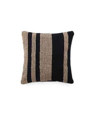 Federa per cuscino Aylin in cotone con ricamo in juta